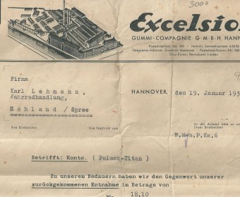 Rechnung Excelsior, 1931